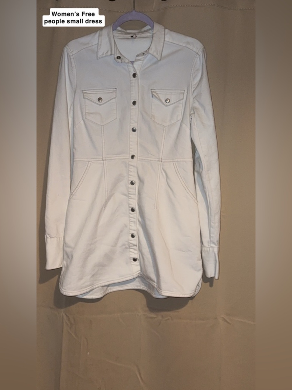 White Button-Front Longline Shirt Jacket